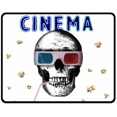 Cinema Skull Double Sided Fleece Blanket (medium)  by Valentinaart