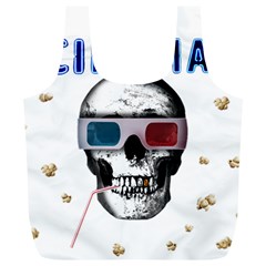 Cinema Skull Full Print Recycle Bags (l)  by Valentinaart