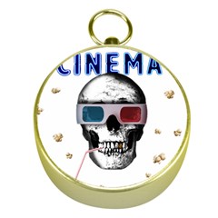 Cinema Skull Gold Compasses by Valentinaart