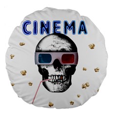 Cinema Skull Large 18  Premium Flano Round Cushions