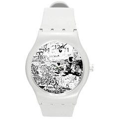 Graffiti Round Plastic Sport Watch (m) by Valentinaart