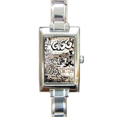 Graffiti Rectangle Italian Charm Watch by Valentinaart