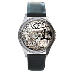 Graffiti Round Metal Watch by Valentinaart