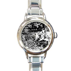 Graffiti Round Italian Charm Watch by Valentinaart