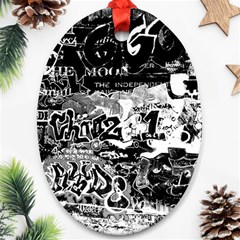 Graffiti Oval Ornament (two Sides) by Valentinaart