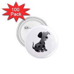 Dalmatian Inspired Silhouette 1 75  Buttons (100 Pack)  by InspiredShadows