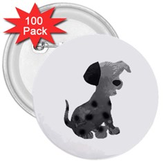 Dalmatian Inspired Silhouette 3  Buttons (100 Pack)  by InspiredShadows