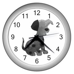 Dalmatian Inspired Silhouette Wall Clocks (silver)  by InspiredShadows