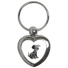 Dalmatian Inspired Silhouette Key Chains (heart) 