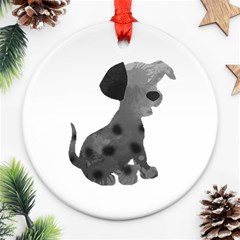 Dalmatian Inspired Silhouette Round Ornament (two Sides) by InspiredShadows