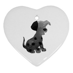 Dalmatian Inspired Silhouette Heart Ornament (two Sides) by InspiredShadows