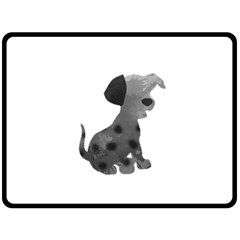 Dalmatian Inspired Silhouette Fleece Blanket (large)  by InspiredShadows