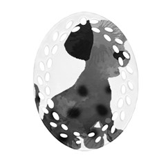 Dalmatian Inspired Silhouette Oval Filigree Ornament (two Sides) by InspiredShadows