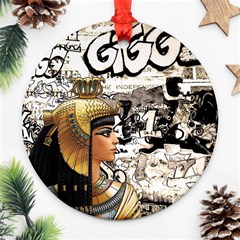 Cleopatra Round Ornament (two Sides) by Valentinaart