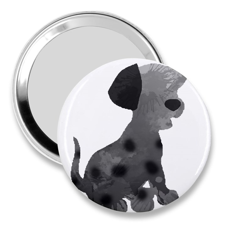 Dalmatian Inspired Silhouette 3  Handbag Mirrors