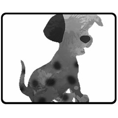 Dalmatian Inspired Silhouette Double Sided Fleece Blanket (medium)  by InspiredShadows