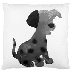 Dalmatian Inspired Silhouette Large Flano Cushion Case (one Side) by InspiredShadows