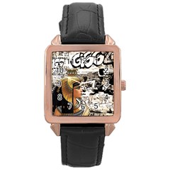 Cleopatra Rose Gold Leather Watch  by Valentinaart