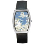 Nature Pattern Barrel Style Metal Watch Front