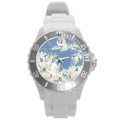 Nature Pattern Round Plastic Sport Watch (l)