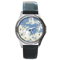 Nature Pattern Round Metal Watch by dflcprintsclothing