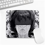 Beautiful BnW Fractal Feathers for Major Motoko Large Mousepads Front