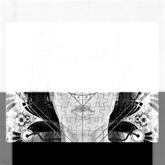 Beautiful Bnw Fractal Feathers For Major Motoko Rectangular Jigsaw Puzzl by jayaprime