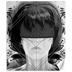 Beautiful Bnw Fractal Feathers For Major Motoko Canvas 8  X 10  by jayaprime