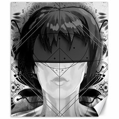 Beautiful Bnw Fractal Feathers For Major Motoko Canvas 20  X 24   by jayaprime