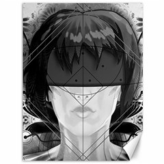 Beautiful Bnw Fractal Feathers For Major Motoko Canvas 36  X 48   by jayaprime