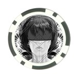 Beautiful BnW Fractal Feathers for Major Motoko Poker Chip Card Guard Front