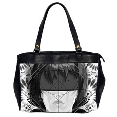 Beautiful Bnw Fractal Feathers For Major Motoko Office Handbags (2 Sides)  by jayaprime