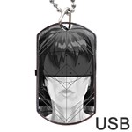 Beautiful BnW Fractal Feathers for Major Motoko Dog Tag USB Flash (Two Sides) Back