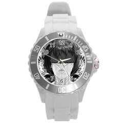 Beautiful Bnw Fractal Feathers For Major Motoko Round Plastic Sport Watch (l) by jayaprime