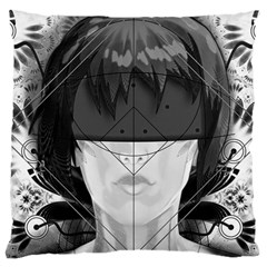 Beautiful Bnw Fractal Feathers For Major Motoko Large Cushion Case (two Sides) by jayaprime