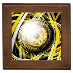 Incredible Eye Of A Yellow Construction Robot Framed Tiles by jayaprime