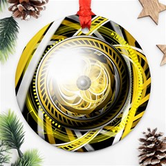 Incredible Eye Of A Yellow Construction Robot Ornament (round) by jayaprime