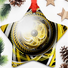 Incredible Eye Of A Yellow Construction Robot Ornament (star) by jayaprime