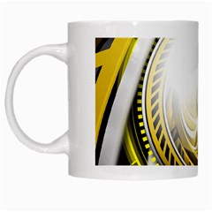 Incredible Eye Of A Yellow Construction Robot White Mugs by jayaprime