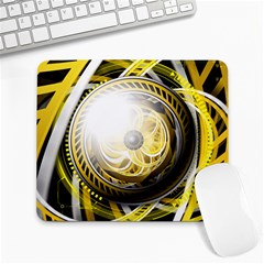 Incredible Eye Of A Yellow Construction Robot Large Mousepads by jayaprime