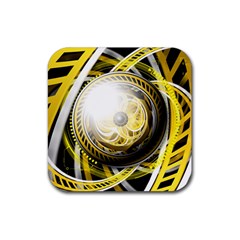 Incredible Eye Of A Yellow Construction Robot Rubber Coaster (square)  by jayaprime