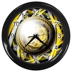 Incredible Eye Of A Yellow Construction Robot Wall Clocks (black) by jayaprime