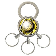 Incredible Eye Of A Yellow Construction Robot 3-ring Key Chains by jayaprime