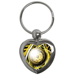 Incredible Eye Of A Yellow Construction Robot Key Chains (heart)  by jayaprime