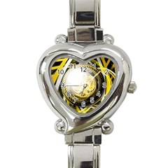 Incredible Eye Of A Yellow Construction Robot Heart Italian Charm Watch by jayaprime