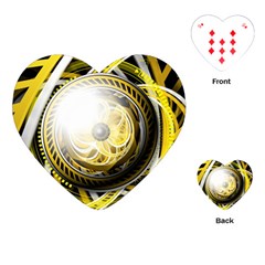 Incredible Eye Of A Yellow Construction Robot Playing Cards (heart)  by jayaprime