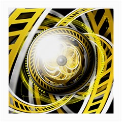 Incredible Eye Of A Yellow Construction Robot Medium Glasses Cloth by jayaprime