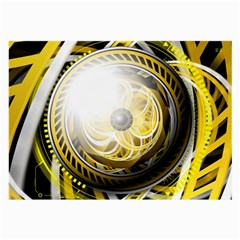 Incredible Eye Of A Yellow Construction Robot Large Glasses Cloth (2-side) by jayaprime