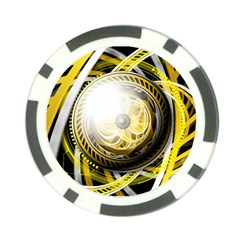 Incredible Eye Of A Yellow Construction Robot Poker Chip Card Guard by jayaprime