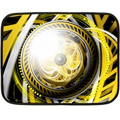 Incredible Eye Of A Yellow Construction Robot Fleece Blanket (mini) by jayaprime